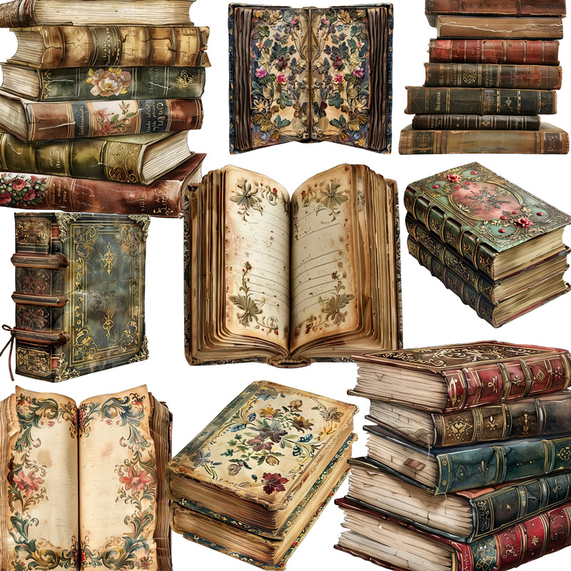 Vintage Collectible Books - 20 sztuk/paczka Vintage książki naklejki DIY