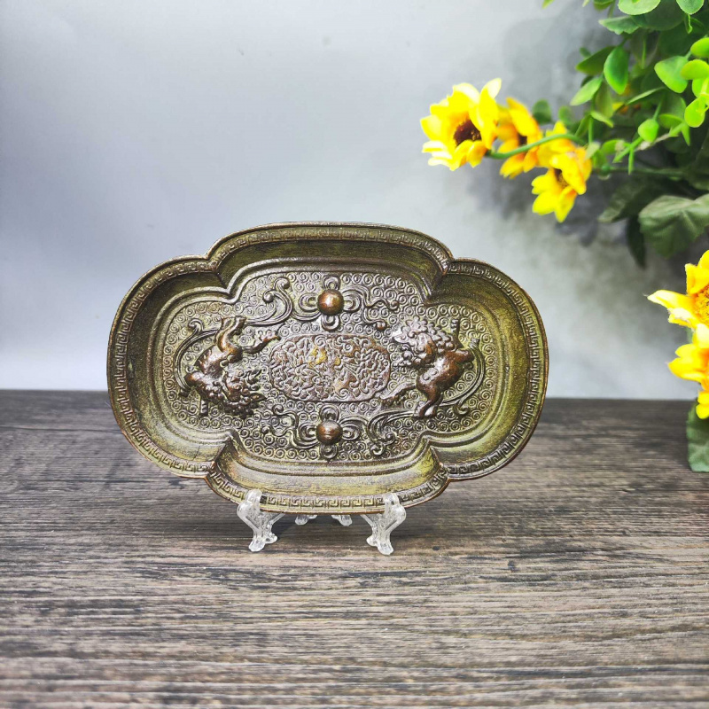 Vintage Collectible Ashtrays - Antyczna kolekcja, miedziana podkładka pod długopis