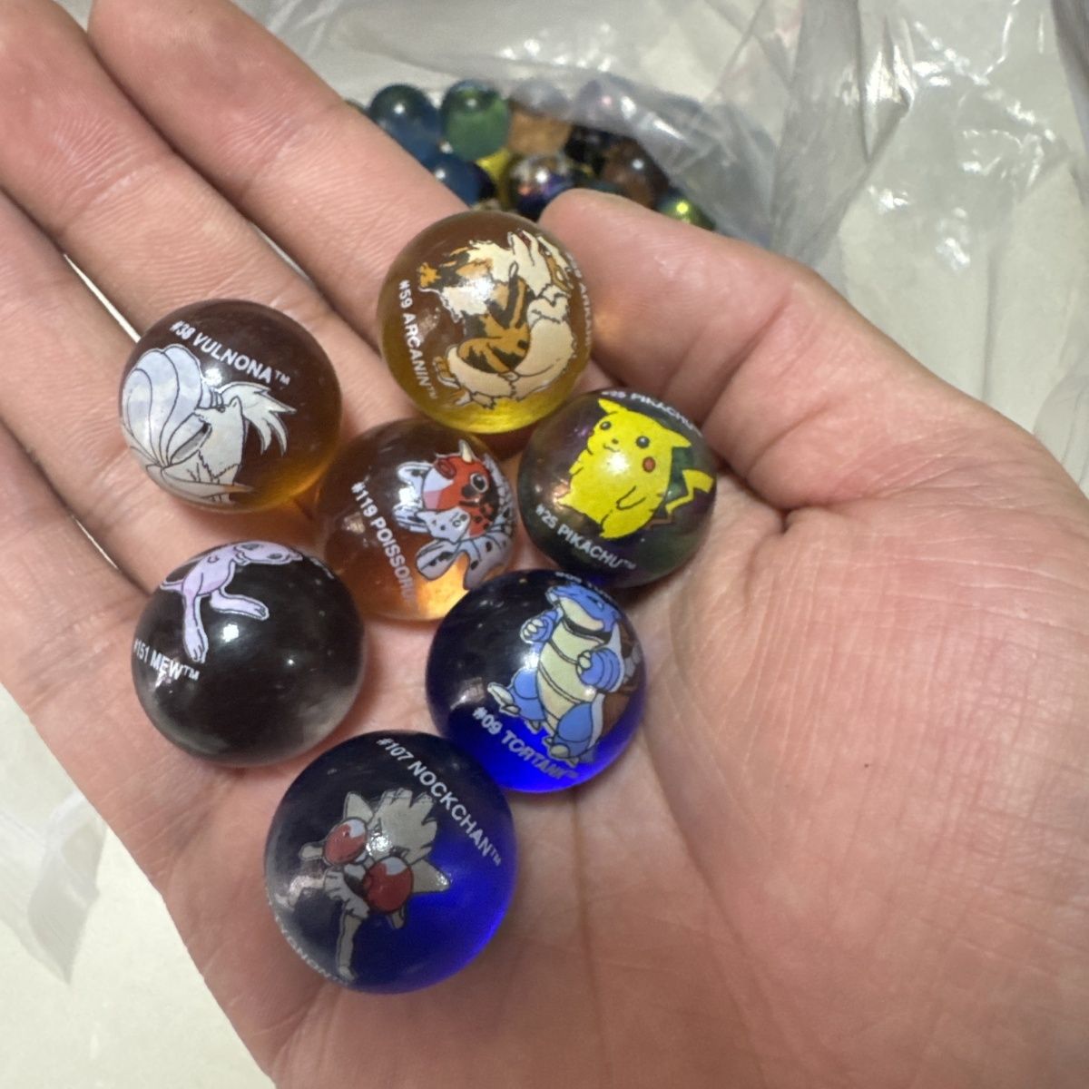 Vintage Collectible Marbles - Oficjalne produkty Pokemon (bez opakowania), amerykańskie