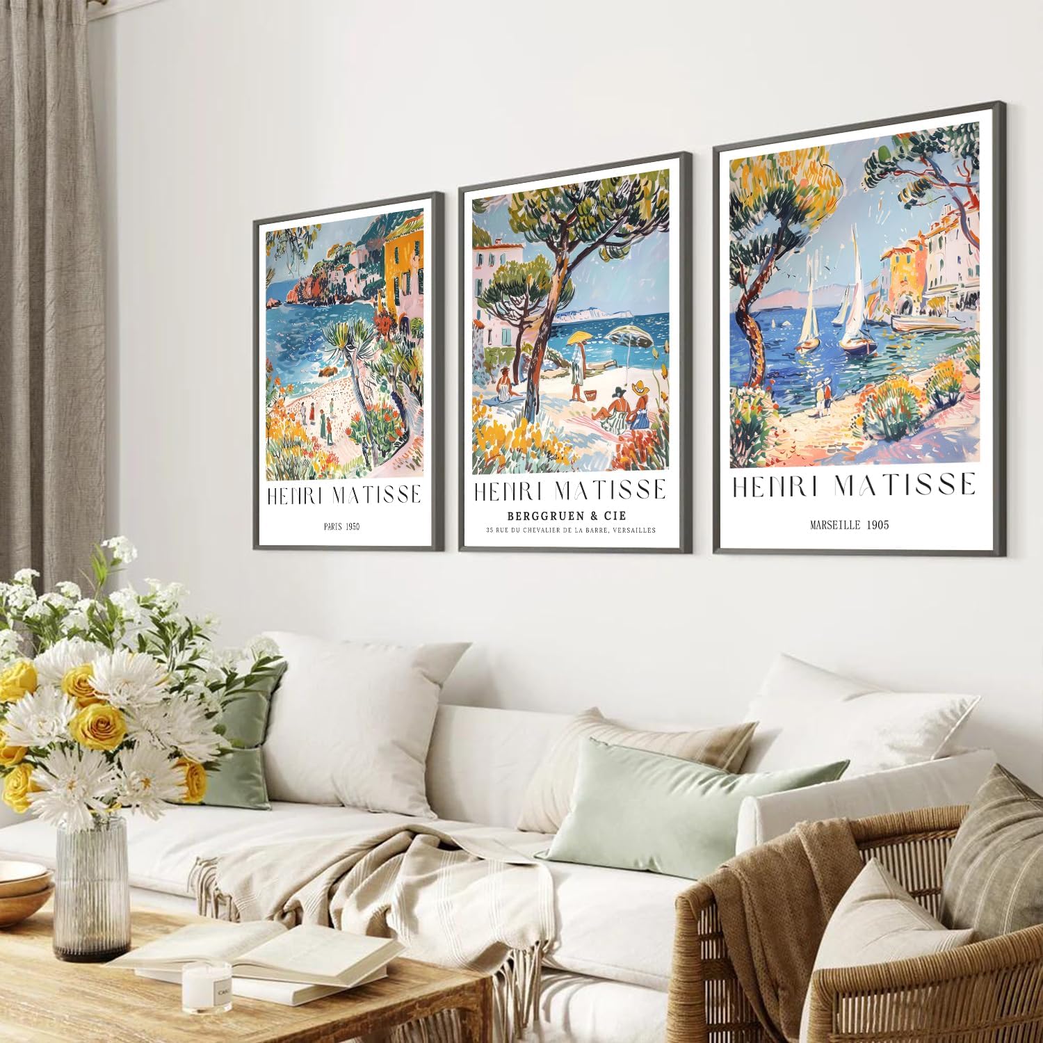 Vintage Collectible Posters - 3-częściowy/zestawowy zestaw vintage'owych obrazów na ścianę