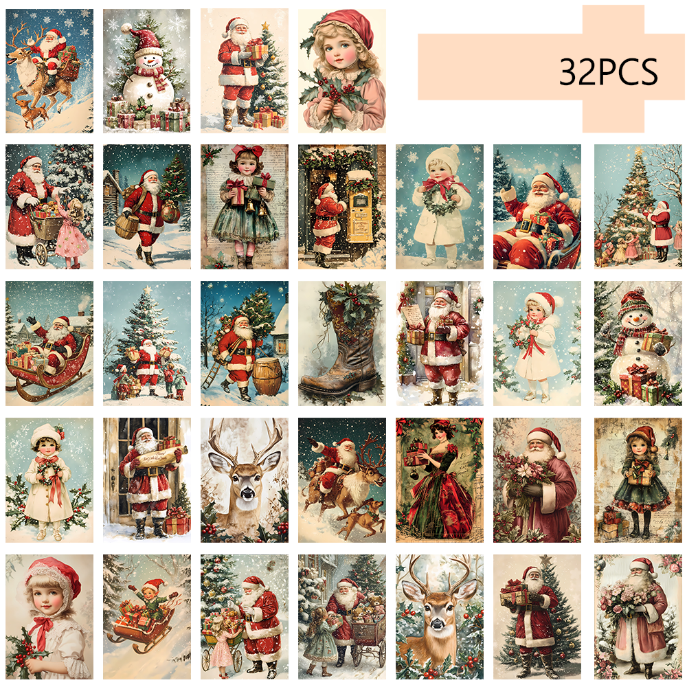 32 szt., vintage pocztówki świ – Vintage Collectible Santa recenzja i cena