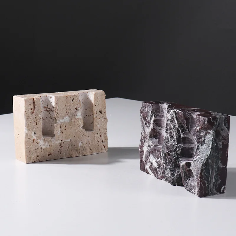 Naturalny marmurowy świecznik, – Vintage Collectible Marbles recenzja i cena