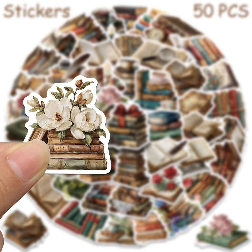 50 szt. Naklejki w stylu vinta – Vintage Collectible Books recenzja i cena
