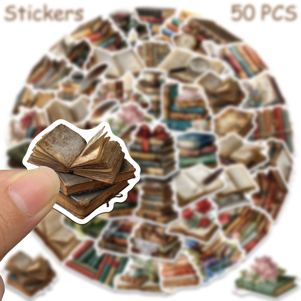 50 szt. Naklejki w stylu vinta – Vintage Collectible Books recenzja i cena