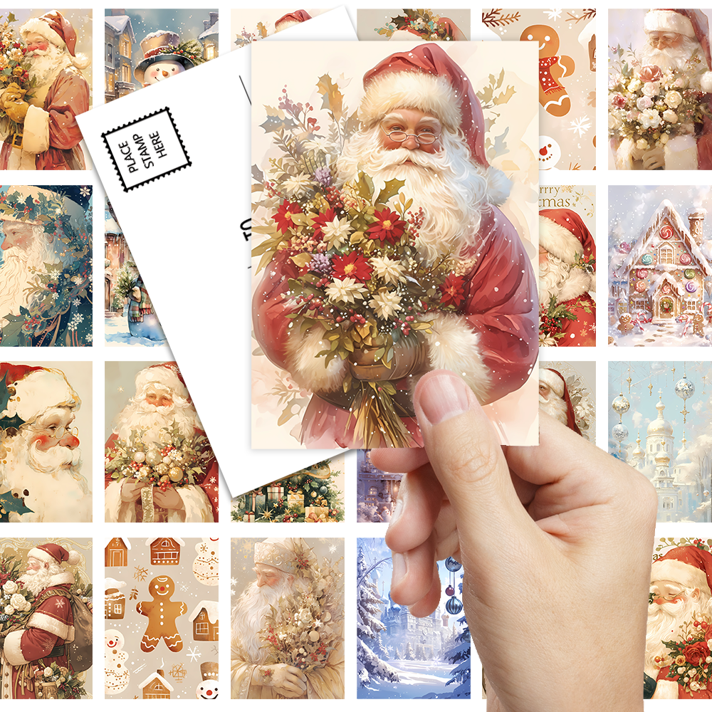 32 szt., vintage pocztówki świ – Vintage Collectible Santa recenzja i cena