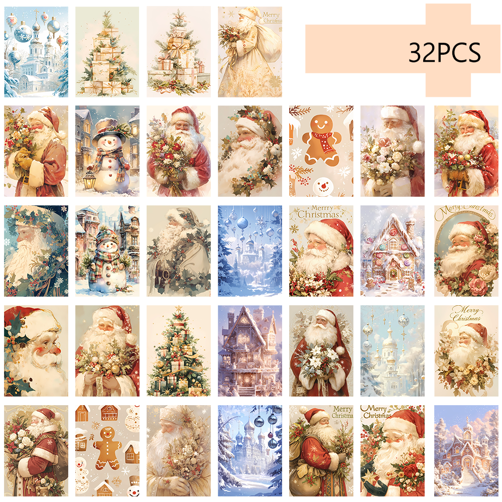 32 szt., vintage pocztówki świ – Vintage Collectible Santa recenzja i cena
