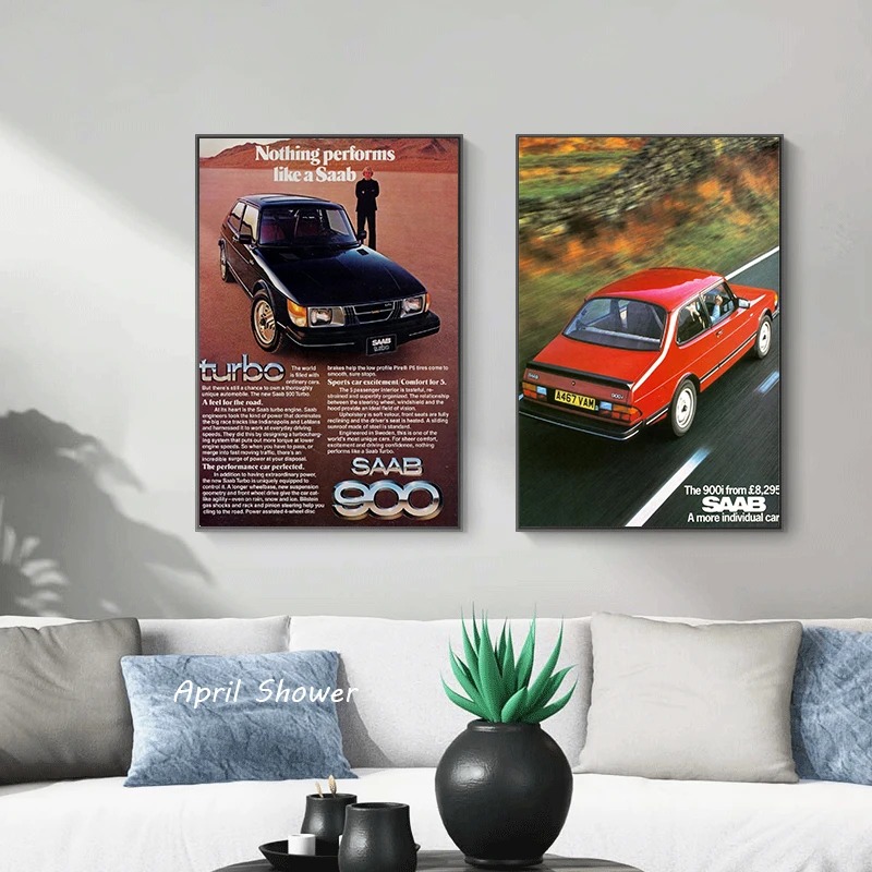 Classic Vintage Saab 900 Turbo – Vintage Collectible Posters recenzja i cena