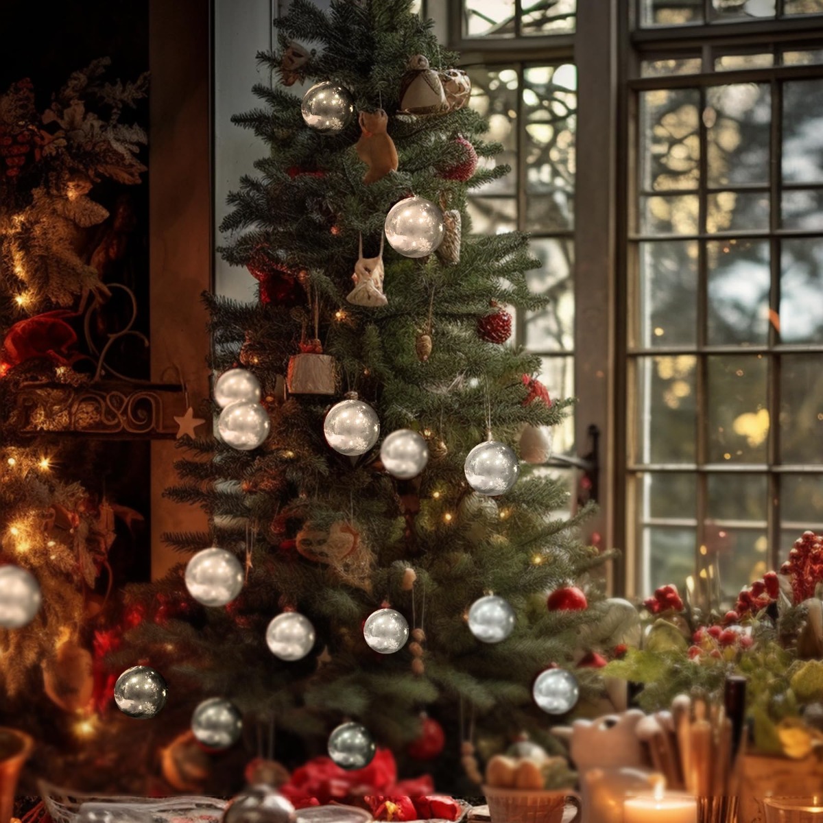 Ozdoby świąteczne - srebrne bo – Vintage Collectible Christmas Ornaments recenzja i cena